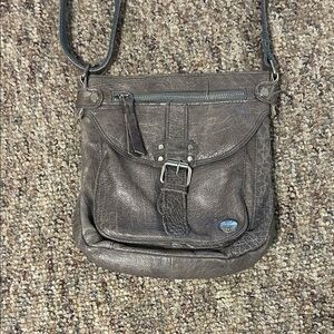 Stylish gray/blue women’s cross body purse